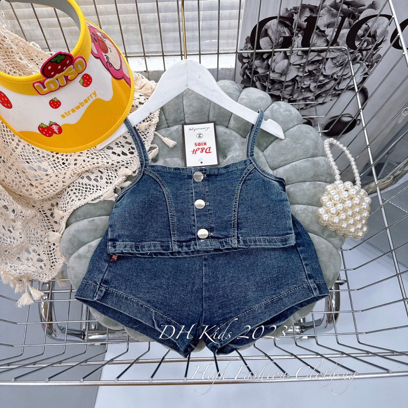 Set bộ bò 2 dây cao cấp cho bé gái
