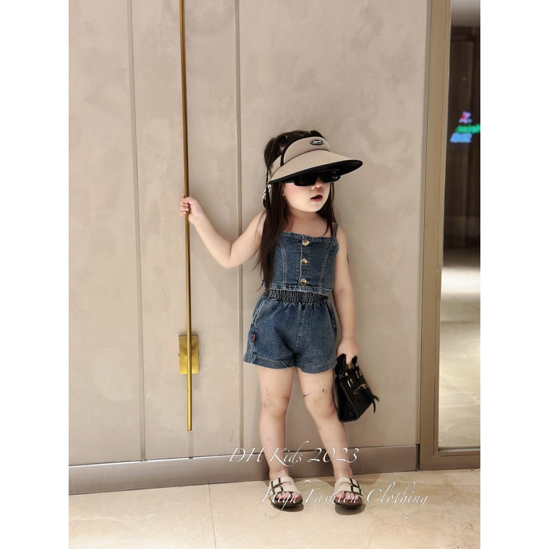 Set bộ bò 2 dây cao cấp cho bé gái