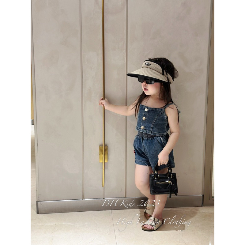 Set bộ bò 2 dây cao cấp cho bé gái