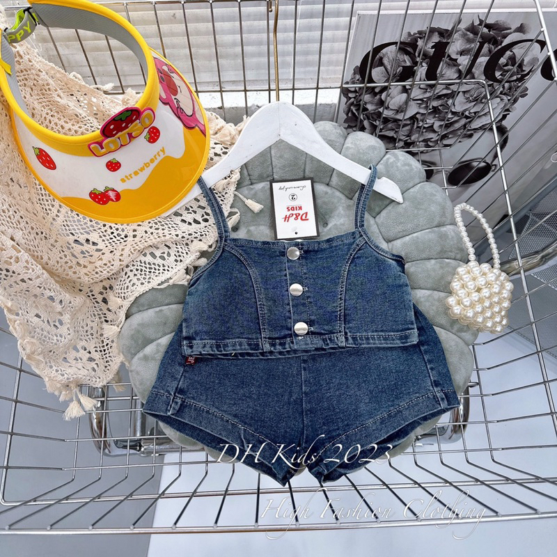 Set bộ bò 2 dây cao cấp cho bé gái