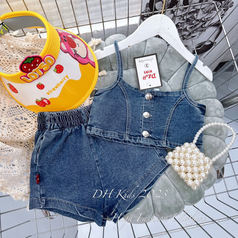 Set bộ bò 2 dây cao cấp cho bé gái