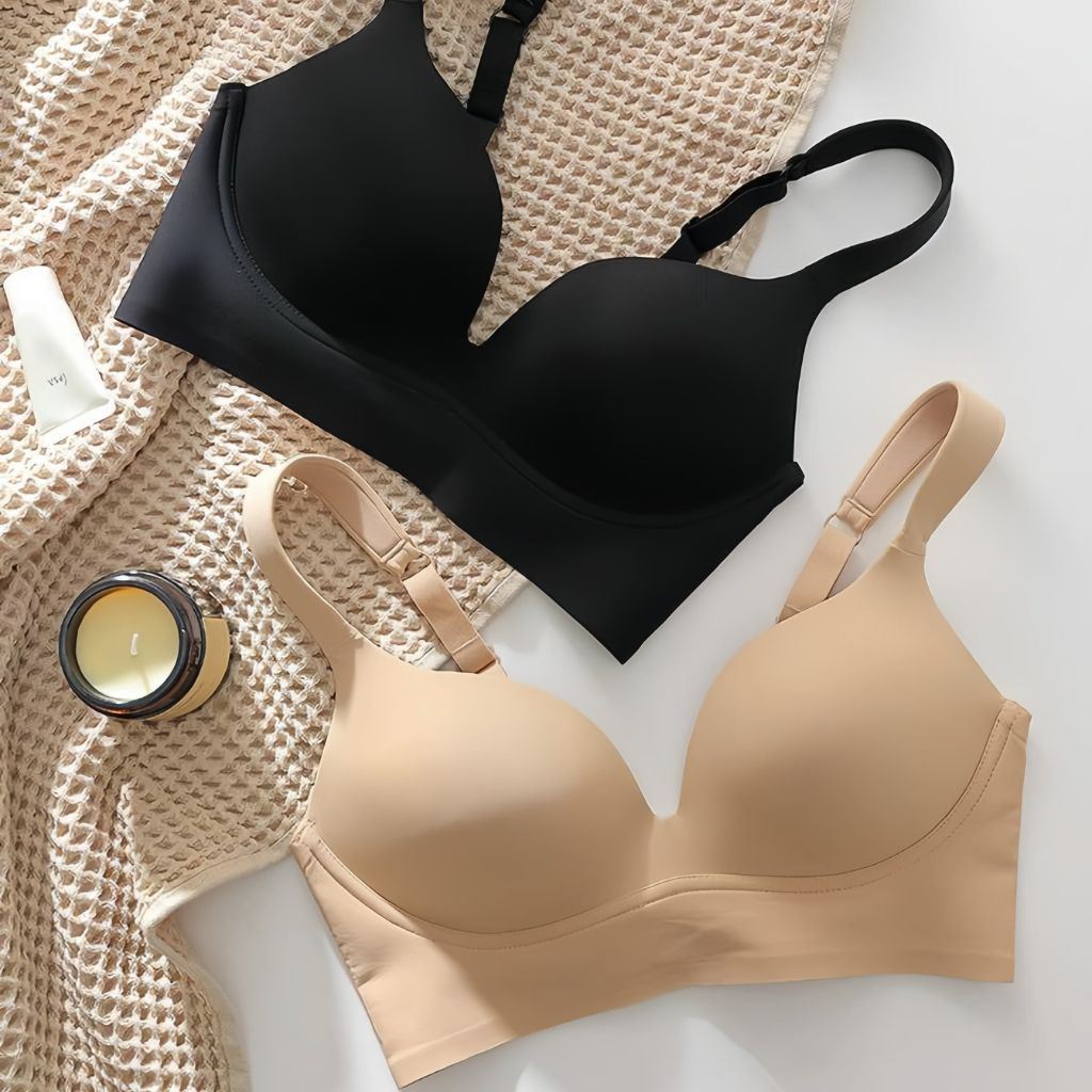 Áo Lót Su Đúc Trơn Bản To Quả Chéo Không Gọng Mút Mỏng Nâng Ngực Tự Nhiên