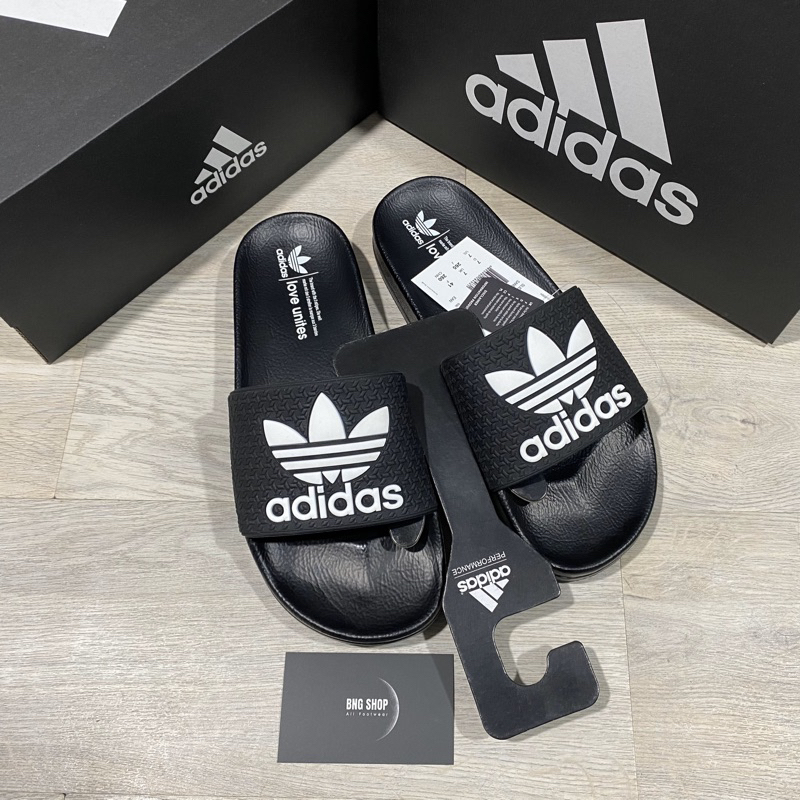 DÉP ADIDAS ADILETTE BA LÁ ĐEN - Full box, chống nước, mang êm