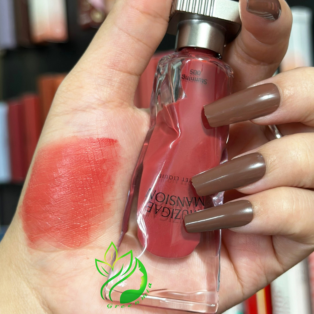 Son Muzigae Mansion Objet Liquid 005 Stunning Hồng Đào Son Hữu Cơ Thuần Chay