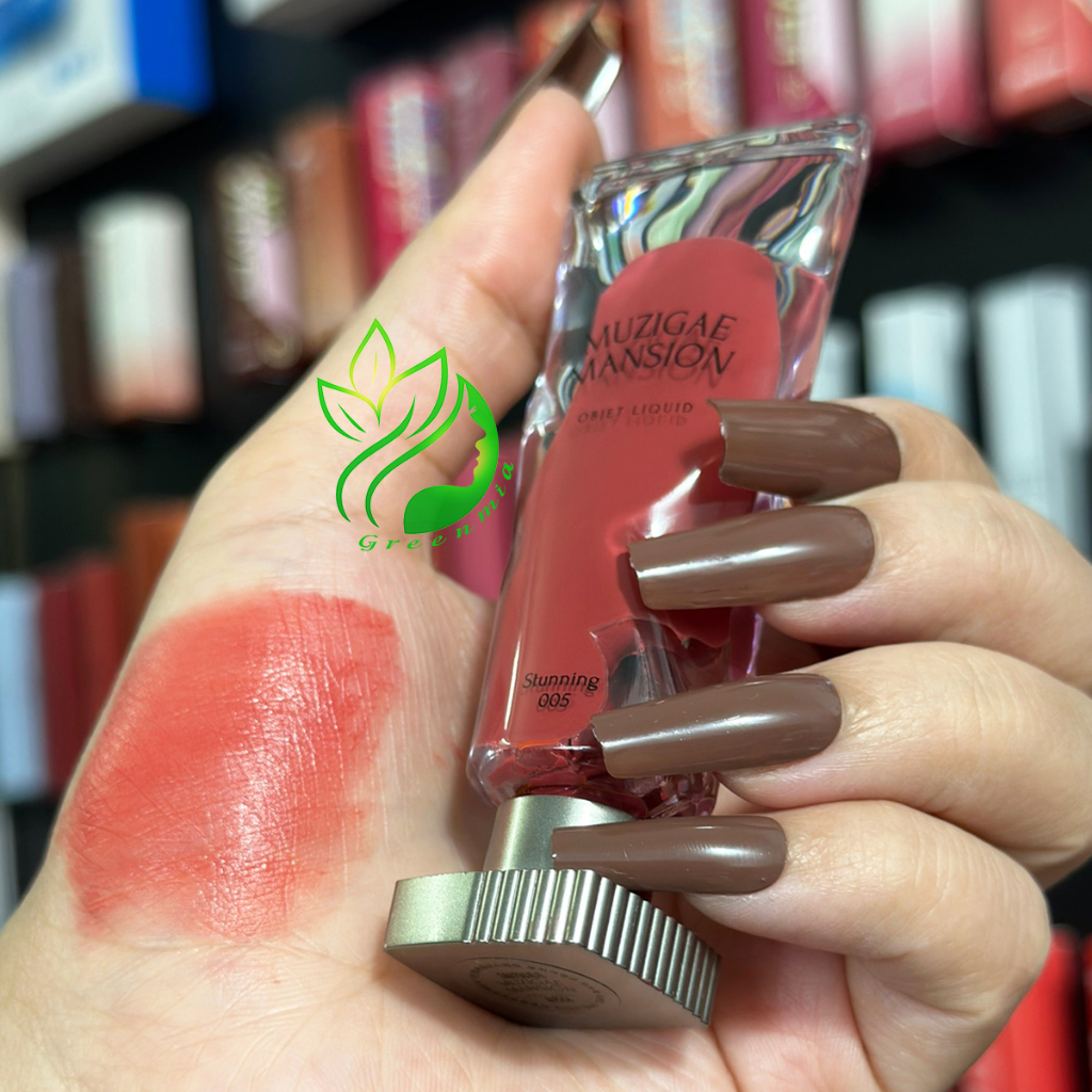 Son Muzigae Mansion Objet Liquid 005 Stunning Hồng Đào Son Hữu Cơ Thuần Chay