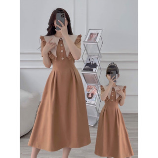 Set Đầm Nâu Mùa Hè Có Size Mẹ & Bé
