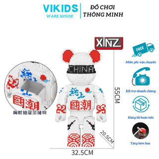 Mô hình lắp ráp 3d gấu 55cm hãng xinz bộ đồ chơi lắp ráp gấu made china 14315pcs - vikids