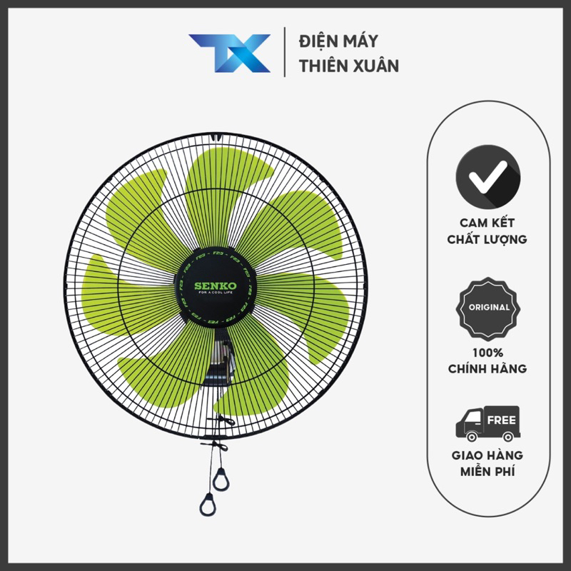 Quạt điện treo tường Senko TC1622 65W gió mát, chạy êm, siêu bền hàng chính hãng
