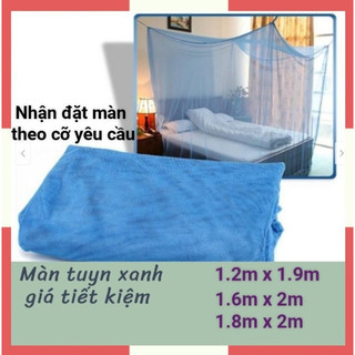 Màn tuyn xanh biển không cửa loại dày 1.2m2m / 1.8m*2m, mùng màn tuyn chống muỗi