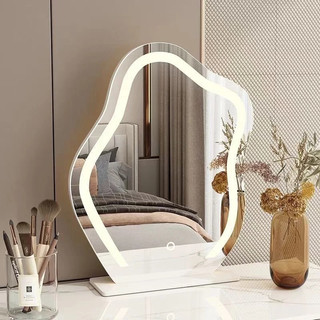 [MUA 1 TẶNG 1] - Gương sóng mây gương decor gương trang điểm để bàn có đèn led cảm ứng  3 màu