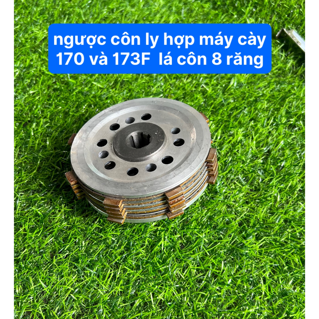 Full Bộ Côn Ngược Ly Hợp Máy Cày 170F và Máy 173F Lá Côn 8 Răng Lõi Côn Full