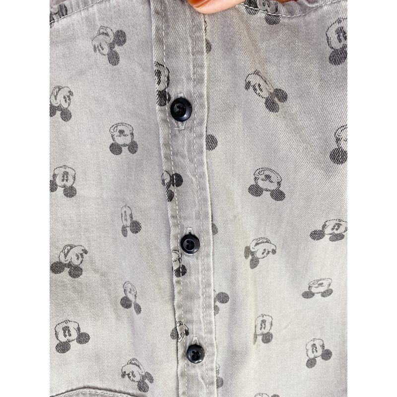 Áo sơ mi Mickey cộc tay dư xịn