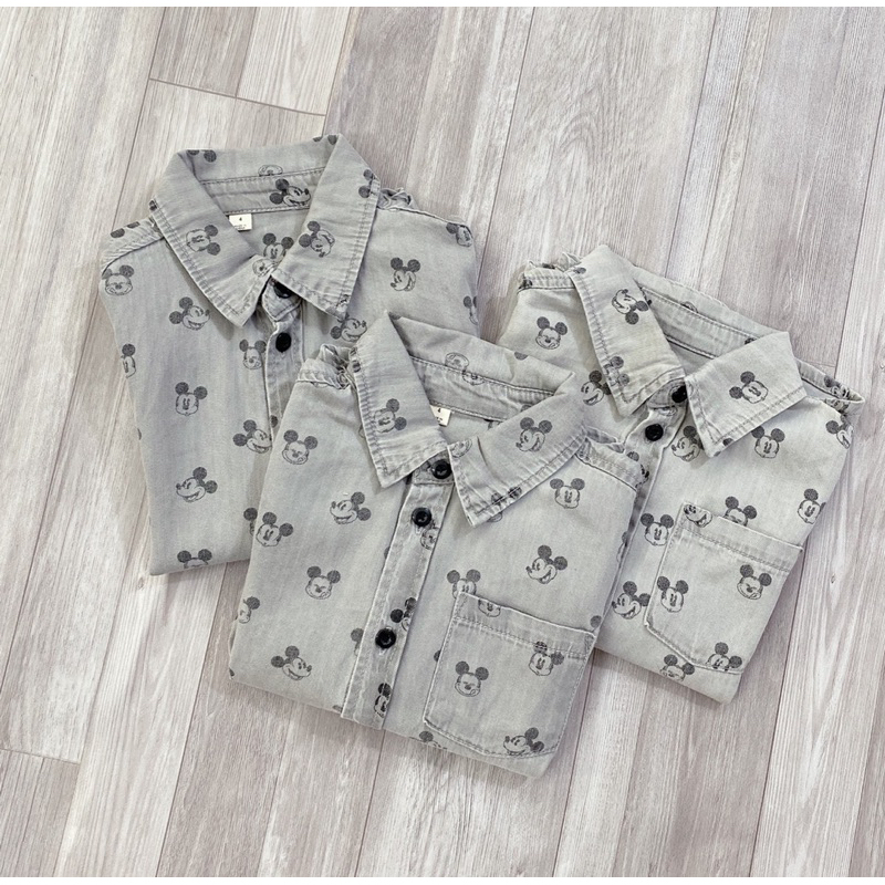 Áo sơ mi Mickey cộc tay dư xịn