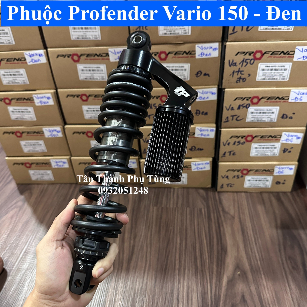 Phuộc Profender Vario 150, Vario 160 bình dầu trên 1 chỉnh, BH 3 năm