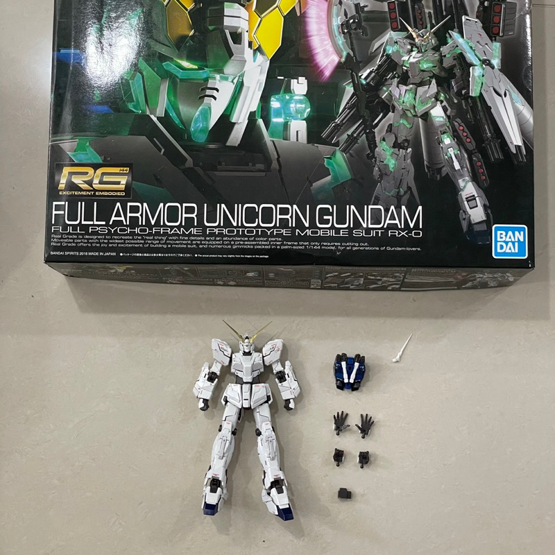Mô hình body Gundam rg 1/144 RX-0 Unicorn Bandai frame xanh lá bản Full Armor [2nd-Vui lòng đọc kỹ tình trạng]