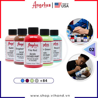 Bảng 2 - màu vẽ da, vải angelus leather paint - 118ml