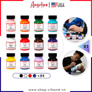 BẢNG 1 - Màu acrylic vẽ da, vải Angelus Leather Paint (Standard) - 29.5ml (1Oz)