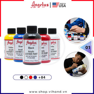 BẢNG 1 - Màu vẽ da, vải Angelus Leather Paint (Standard) - 118ml (4Oz)