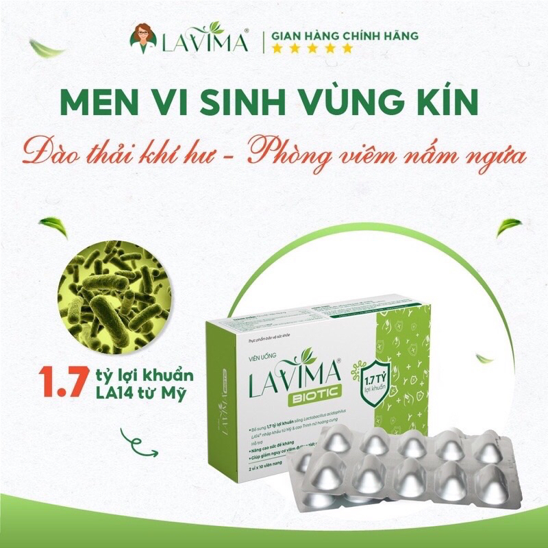 (CHÍNH HÃNG) Men vi sinh vùng kín LAVIMA BIOTIC hỗ trợ sức khoẻ phụ nữ