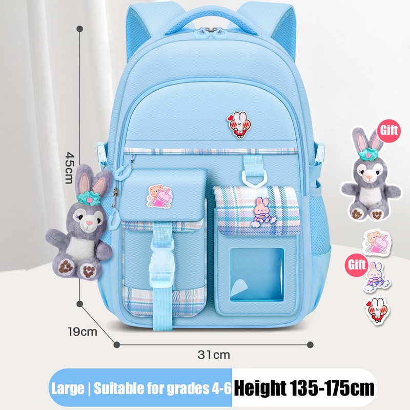Balo Học Sinh Tiểu Học Mẫu Mới Siêu Nhẹ Tặng Kèm Gấu Bông Và Sticker