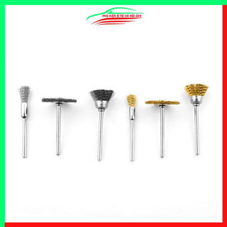 Chổi đánh gỉ trục 3mm sợi đồng (chổi chụm)