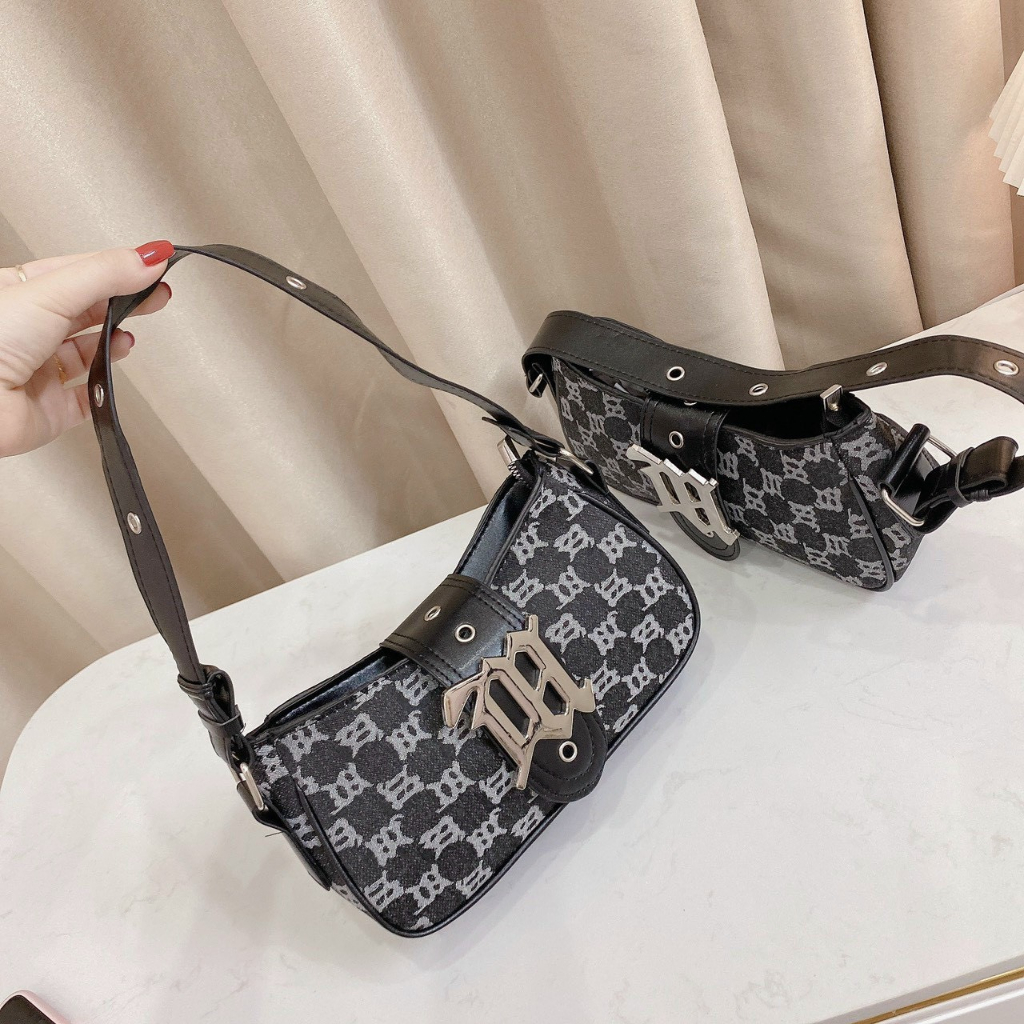 Túi Đeo Vai Misbhv Jacquard Monogram Shoulder Bag Màu Đen