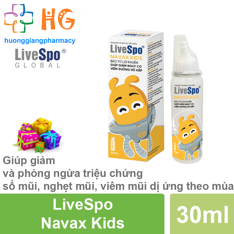 LiveSpo NAVAX KIDS Bào tử lợi khuẩn giúp giảm nguy cơ viêm đường hô hấp cho bé