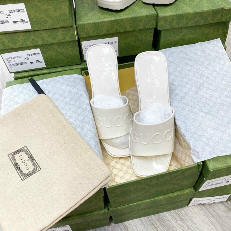 Dép lê cao 5cm màu trắng kem