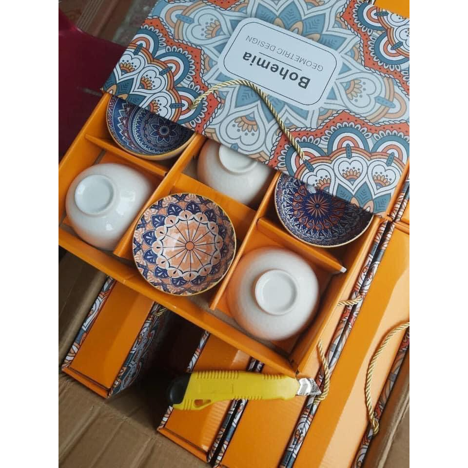 Bộ 6 chén bát thổ cẩm siêu rẻ