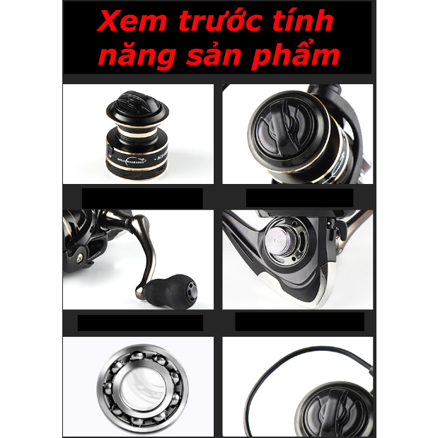 NX2000-4000 Kim Loại Máy Câu Cuộn Dây Máy Câu Quay 5.2:1 5Kg/6Kg/8Kg Max Lực Kéo Tốc Độ Cao Nước Mặn Máy Câu