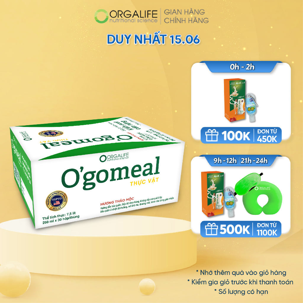 Thùng Ogomeal Thực Vật kiểm soát cân nặng 250ml/hộp (30 hộp) - Bữa ăn hoàn chỉnh, kiểm soát cân nặng