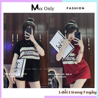 Áo thun tay lỡ G.C in mắt xích dài rộng 3158 Unisex. áo phông rộng cho nữ kiểu dáng Hàn Quốc trùm mông chất Cotton