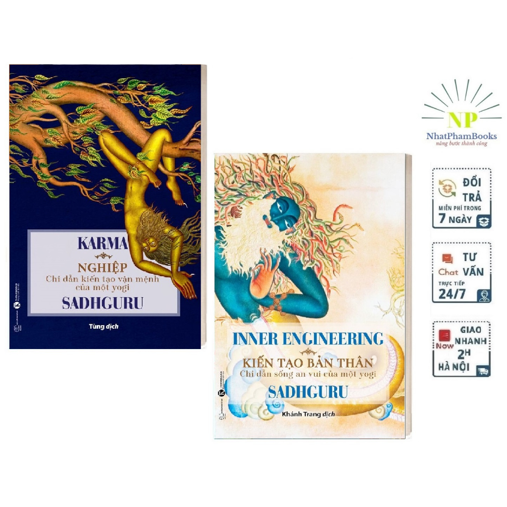 Sách - Combo 2 cuốn của tác giả Sadhguru - Nghiệp + Kiến tạo bản thân Tặng Kèm Bookmark