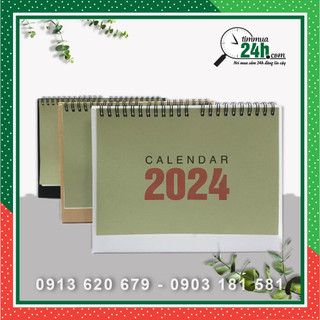 Lịch để bàn 2024 - Có lịch âm dương và checklist, tặng kèm sticker tròn