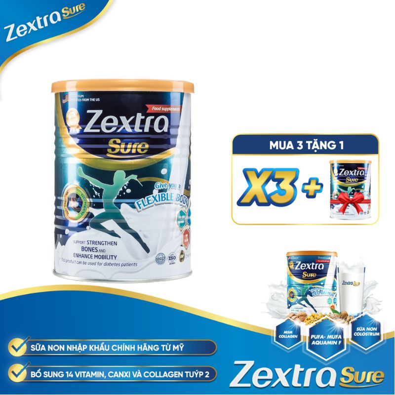 Sữa non Zextra Sure hộp 400gam tăng cường sức khỏe xương khớp cho cả gia đình