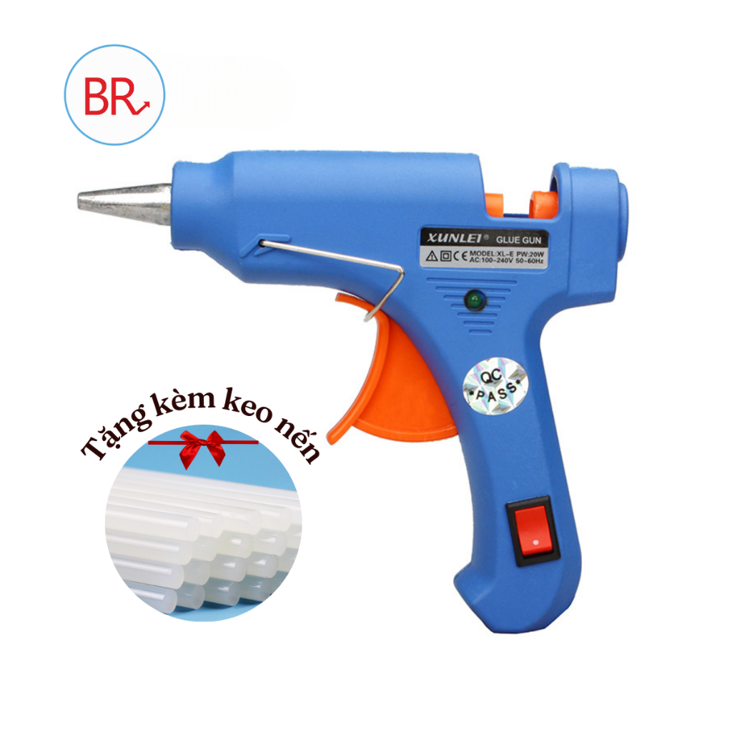 Súng bắn keo nến silicon kèm 5 cây keo nến - Máy bắn keo nến loại 1 công suất 20W nhỏ gọn làm đồ handmade Br 02003