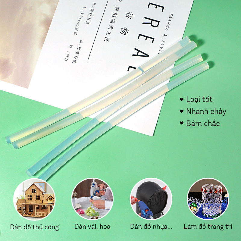Que Keo Nến Silicon Dành Cho Súng Bắn Keo 20w Size nhỏ 7mm- Keo nến Silicon trong suốt làm đồ Handmade Br 02004