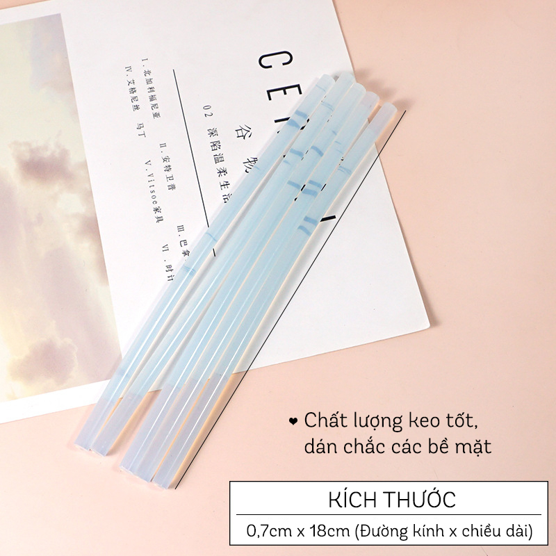 Que Keo Nến Silicon Dành Cho Súng Bắn Keo 20w Size nhỏ 7mm- Keo nến Silicon trong suốt làm đồ Handmade Br 02004