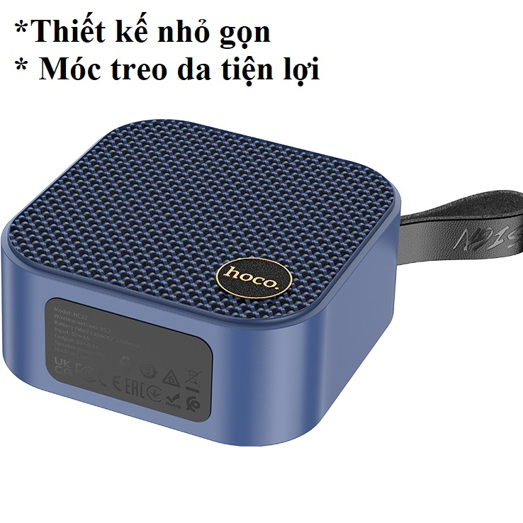 Loa Bluetooth Hoco HC22, Công Suất 5W, Âm Thanh Vòm 3D, Hỗ Trợ Khe Cắm Thẻ Nhớ, 4h Nghe Nhạc