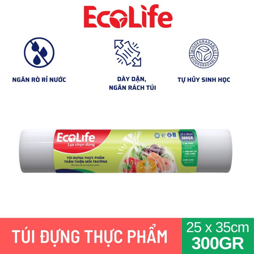 Túi đựng thực phẩm thân thiện môi trường EcoLife cuộn 300gr