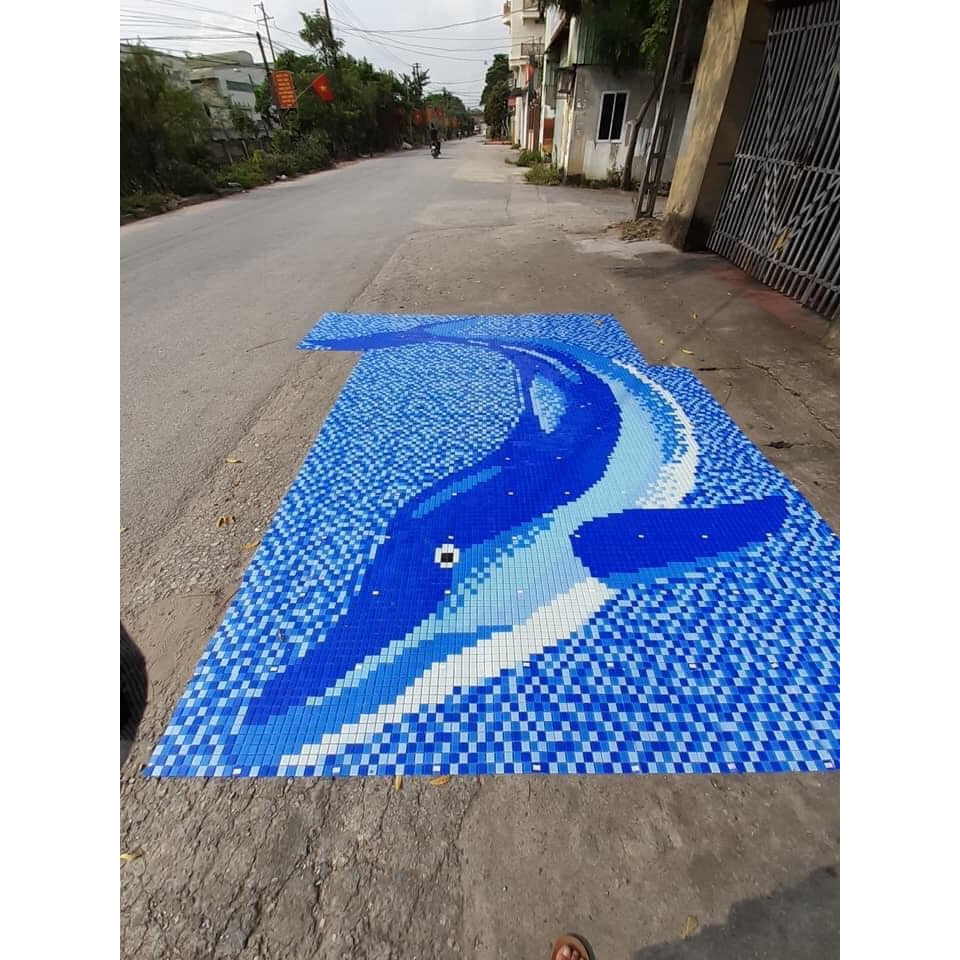 Gạch mosaic thủy tinh bể bơi G725-17 ốp bể bơi, trang trí tường phòng tắm, xông hơi, chống chơn trượt, dễ vệ sinh