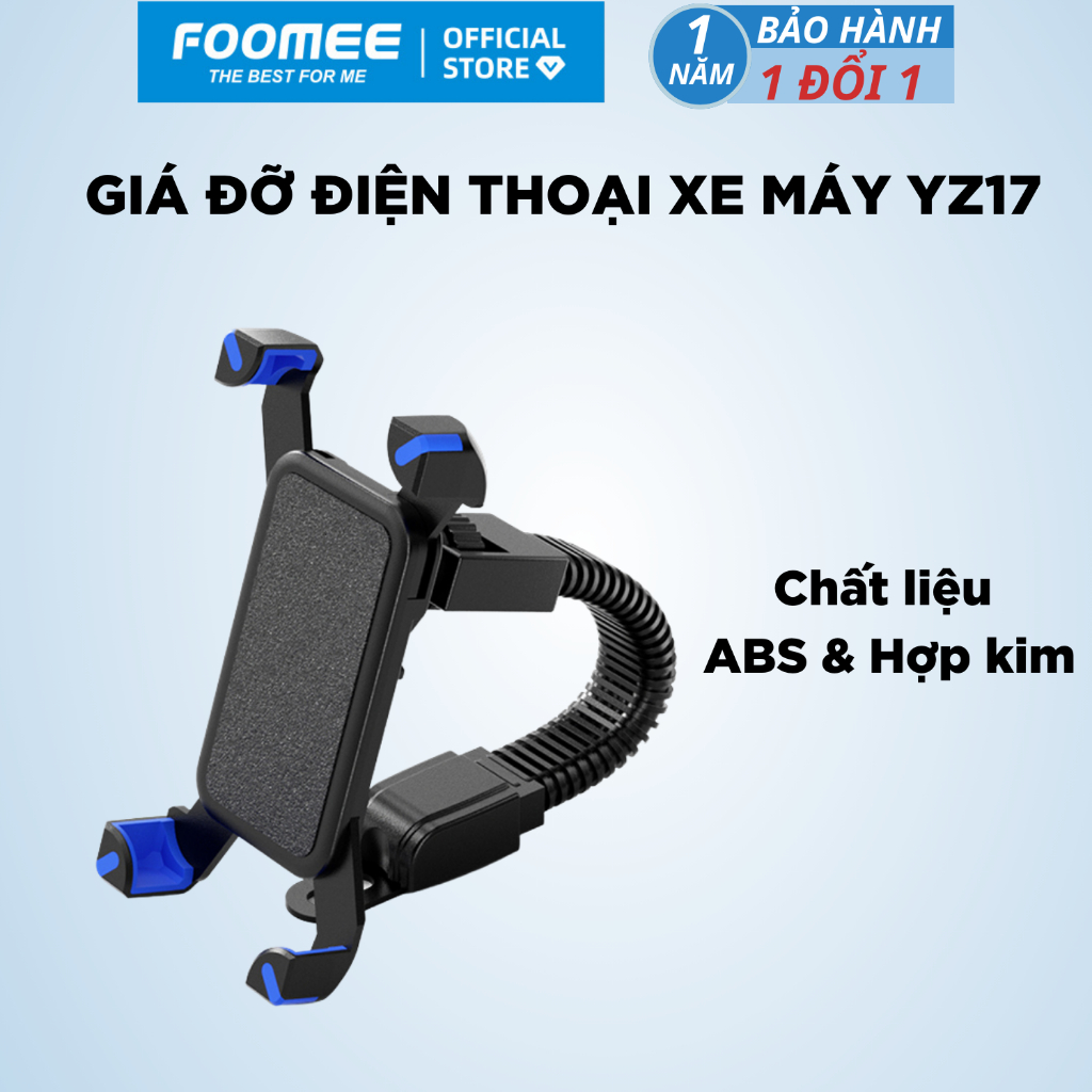  Giá đỡ điện thoại cho xe máy FOOMEE YZ17 - Đen - Hàng chính hãng