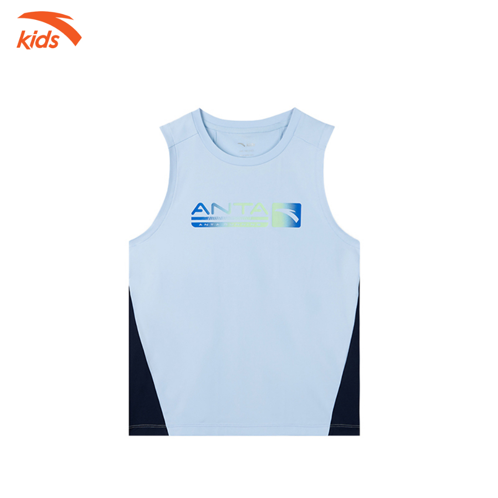 Áo ba lỗ thể thao bé trai Anta Kids vải polyester co giãn 4 chiều, thoáng khí W352325160