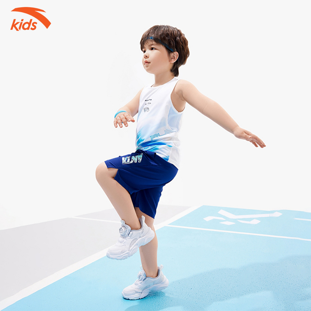 Áo ba lỗ thể thao bé trai Anta Kids vải polyester co giãn 4 chiều, thoáng khí W352329122