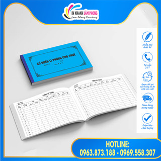 Sổ quản lí cho thuê phòng trọ kích thước A4, A5