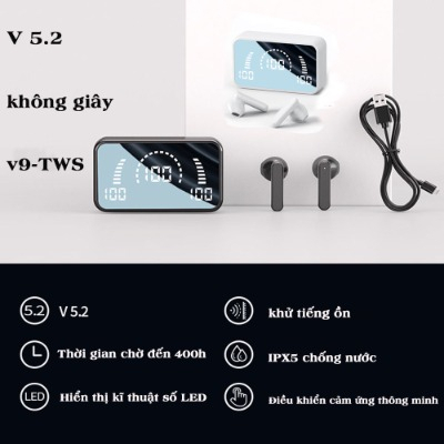 Tai Nghe Bluetooth S20 Pro Bản Quốc Tế Cao Cấp 5.4, Tai Nghe Không Dây Có Micro Màn Hình LED Chống Thấm Nước Pin 12h