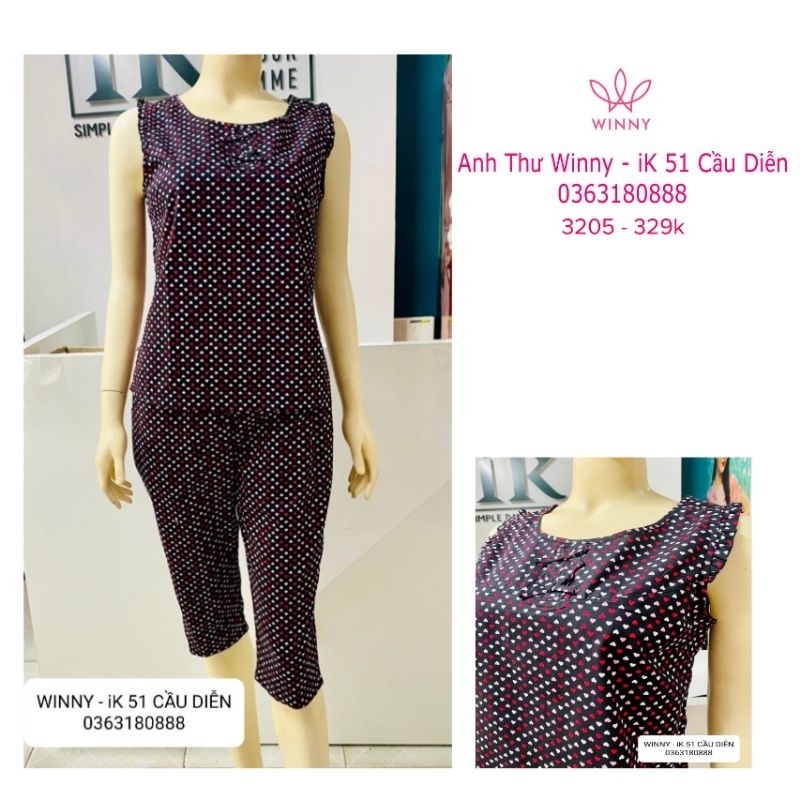 [WONNER - 3205S] BỘ COTTON THÔ SÁT NÁCH QUẦN LỬNG