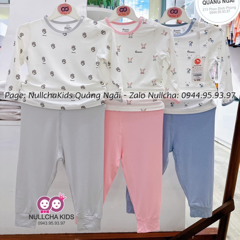 Bộ dài tay Avaler sợi tre bamboo (6-9M đến 3-4Y)