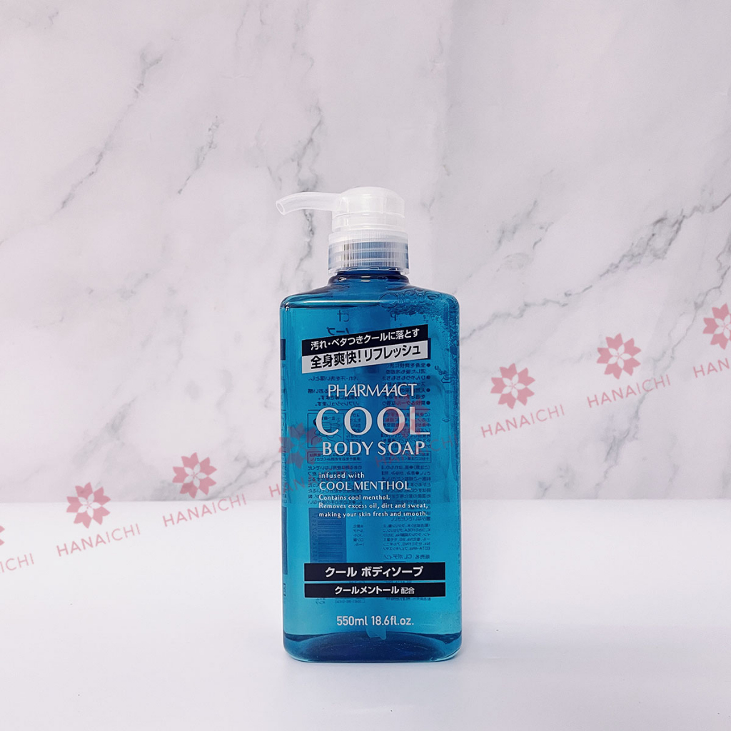 Sữa Tắm PHARMAACT COOL Body Soap Bạc Hà Mát Lạnh Cho NAm 600ml-Nội Địa Nhật