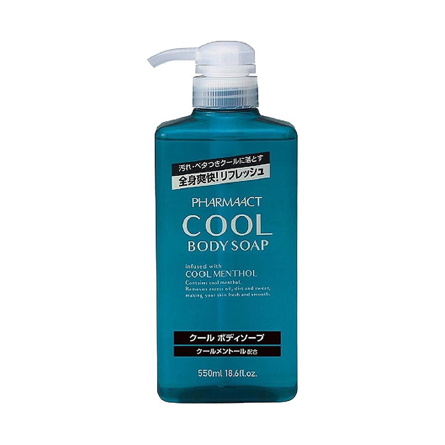 Sữa Tắm PHARMAACT COOL Body Soap Bạc Hà Mát Lạnh Cho NAm 600ml-Nội Địa Nhật